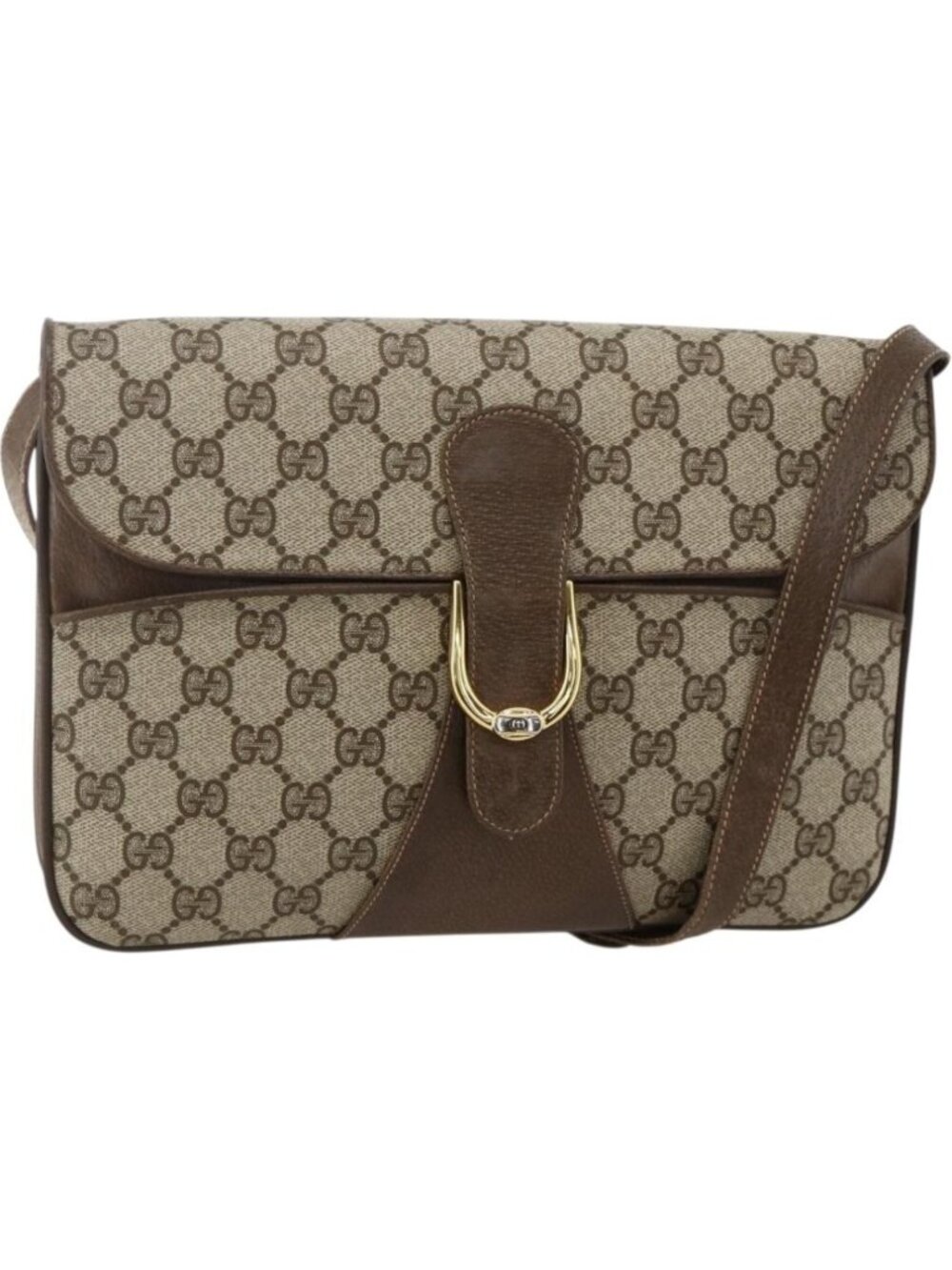 GUCCI GG Supreme Shoulder Bag PVC Beige Gold 904 02 025
